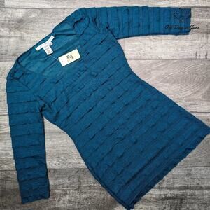 Max Studio Long Sleeve Tiered Top Size S